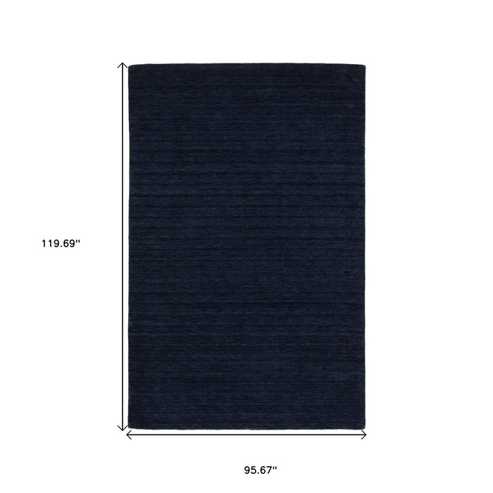 8' X 10' Casual Wool Hand Tufted Area Rug - Navy Blue