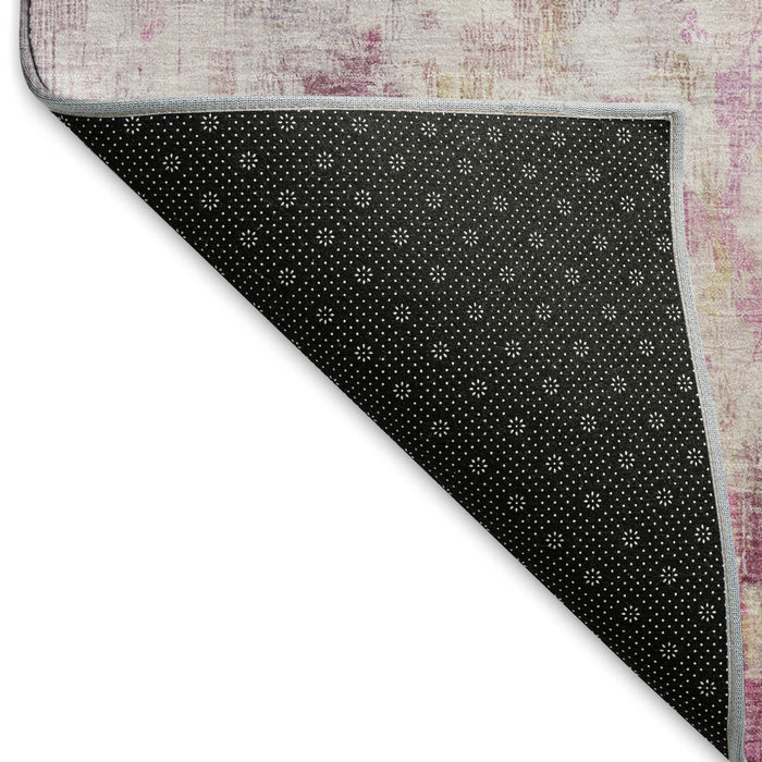 10' X 14' Abstract Washable Area Rug With UV Protection (695708) - Pink / Peach / Ivory