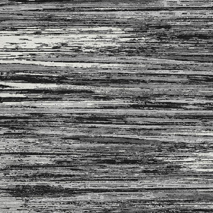 10' X 14' Striped Washable Area Rug With UV Protection (671198) - Black / Ivory