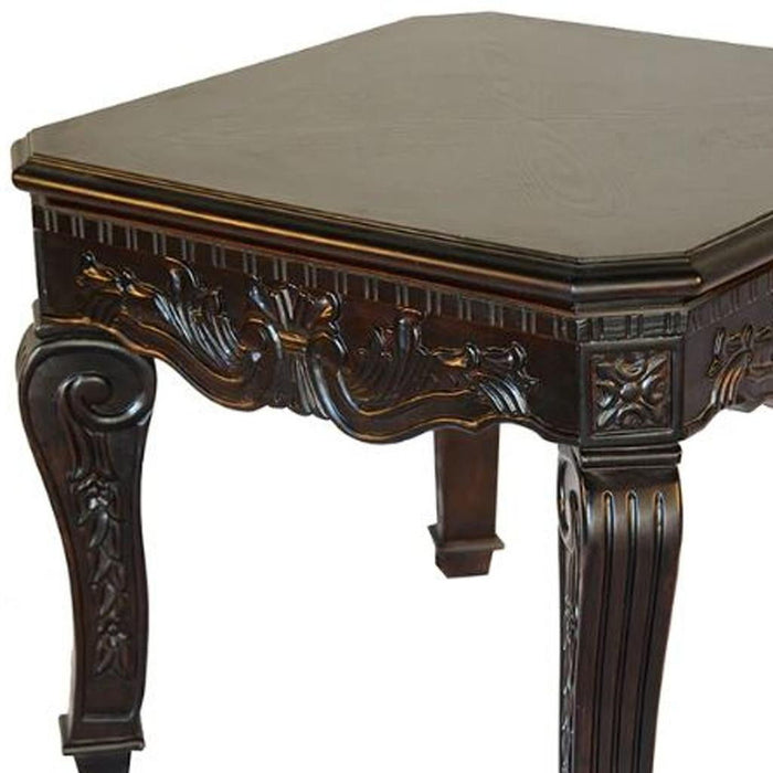 Wood Square End Table - Espresso