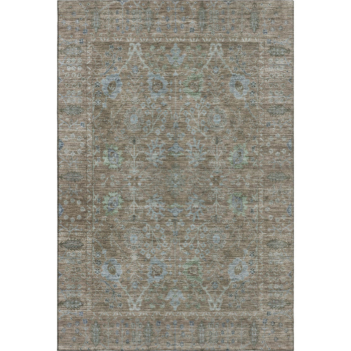 10' X 14' Oriental Washable Area Rug With UV Protection (684436) - Brown / Blue