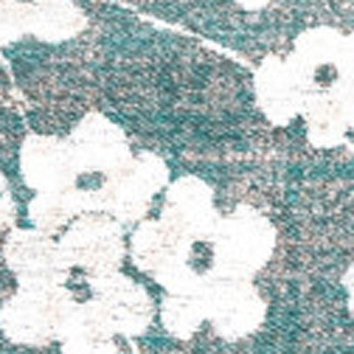 9' X 13' Oriental Washable Area Rug With UV Protection (609910) - Blue / White