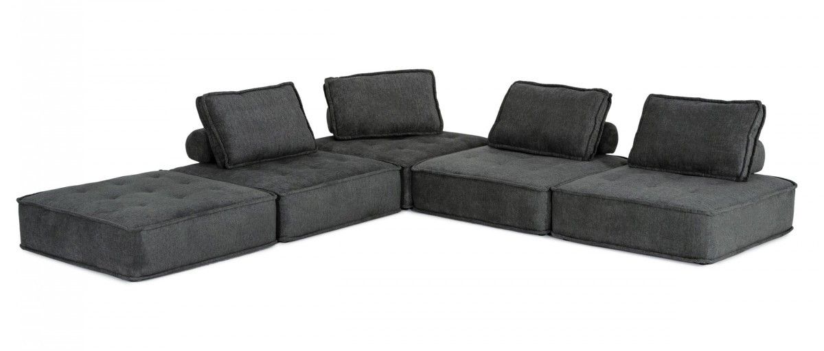 Modern Floor Pillow Modular Sectional Sofa - Charcoal