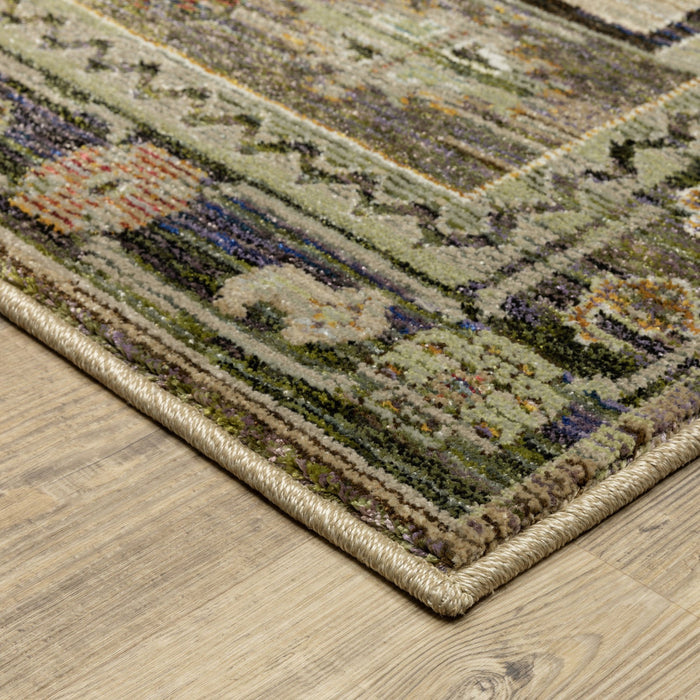 9' X 12' Tribal Area Rug (576422) - Gray / Green