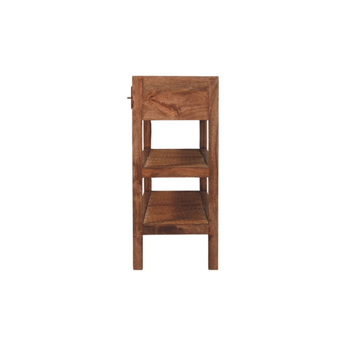 Solid Wood Solid Console Table With Shelf With Two Drawers (719171) - Brown