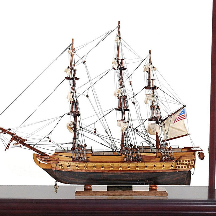 Hand Painted Model Boat Tabletop Sculpture (401932) - Brown