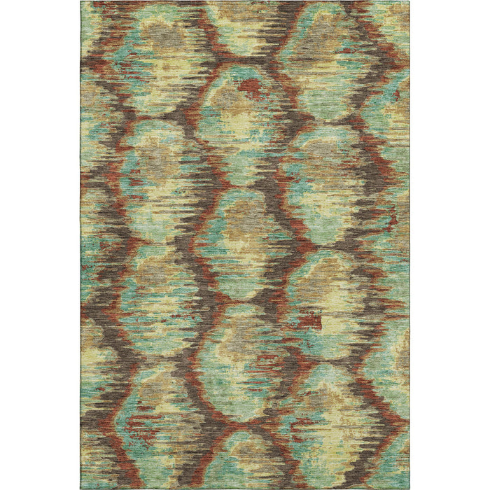 10' X 14' Diamond Washable Area Rug With UV Protection - Brown