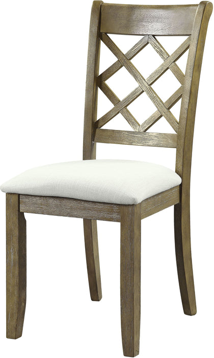 Upholstered Linen Cross Back Dining Side Chairs (Set of 2) - Beige