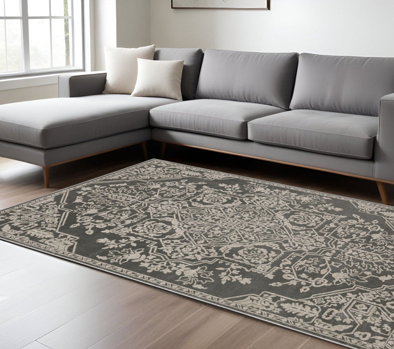 10' X 13' Oriental Area Rug - Gray And Light