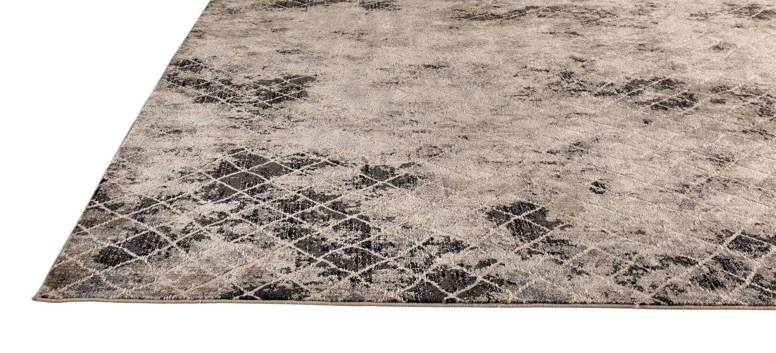 10.2' x 13.8' Abstract Stain Resistant Area Rug - Ivory Gray And Taupe