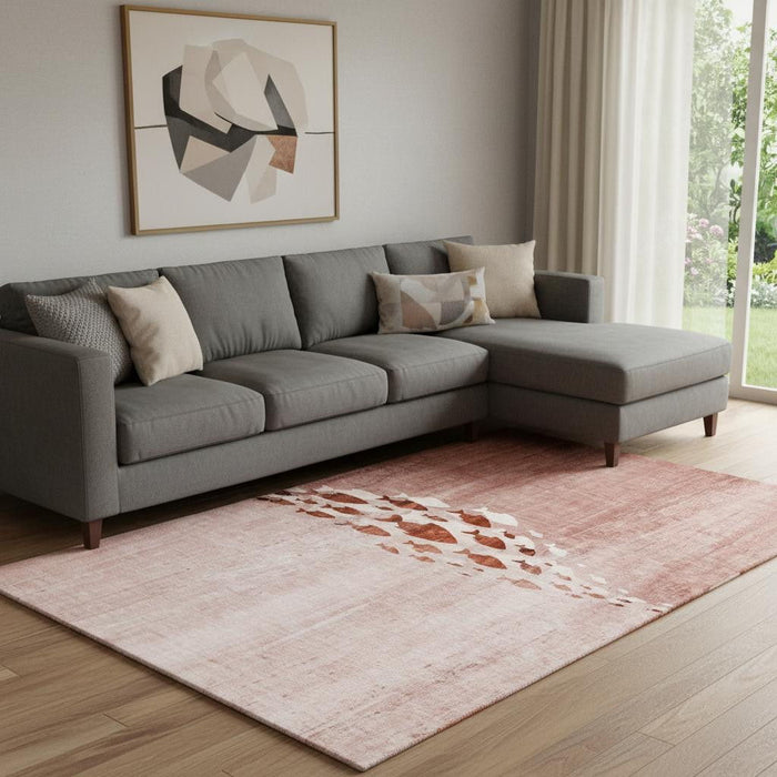 10' X 14' Nautical Washable Area Rug With UV Protection (652803) - Terra Cotta / Ivory