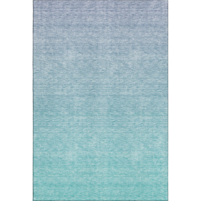 10' X 14' Ombre Washable Area Rug With UV Protection (667360) - Sky Blue / Ivory