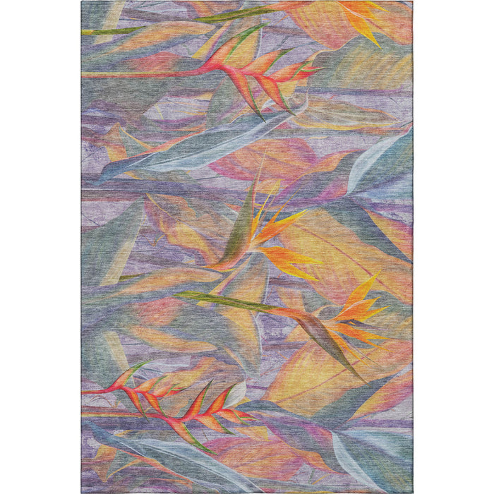 9' X 12' Geometric Washable Area Rug With UV Protection (646390) - Rainbow / Ivory