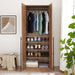 Manhattan Comfort Manhattan Lee wardrobe closet with hanging rod and shoe shelves, showing a modern bedroom storage solution.