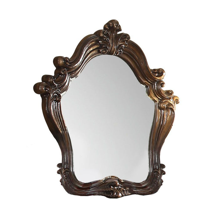 47" Crowned Top Solid Framed Mounted Dresser Mirror - Brown
