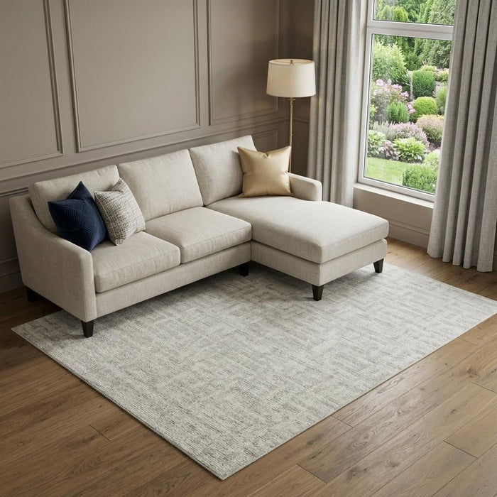 10' X 14' Geometric Washable Area Rug With UV Protection (672422) - Ivory / Beige