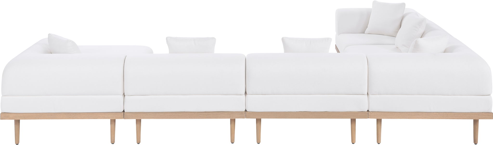 Laguna - 7 Piece Resilient Water Resistant Fabric 142" Upholstered Outdoor Patio Modular Sectional