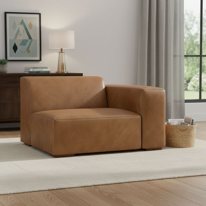 Modern Leather Modular Sofa - Brown