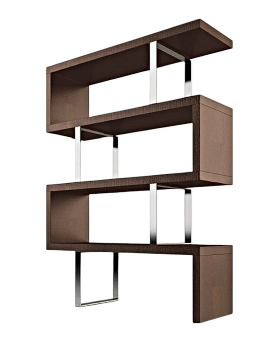 Three Tier Etagere Bookcase - Brown / Silver