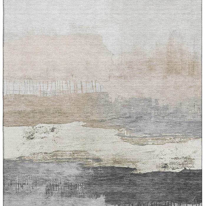 10' X 14' Abstract Washable Area Rug With UV Protection (706673) - Ivory / Gray / Beige