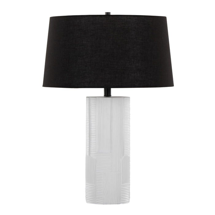 Petra - 26" Polyresin Table Lamp (Set of 2) - Cream Polyresin And Black Metal With Black Linen Shade