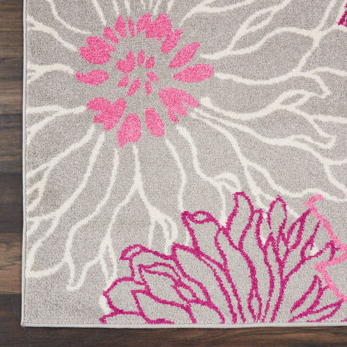 9' x 12' Floral Power Loom Area Rug - Blue Pink