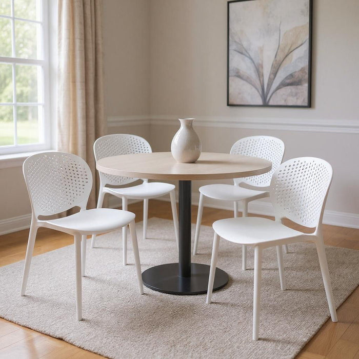 Partially Open Back Dining Side Chairs (Set of 4) - White