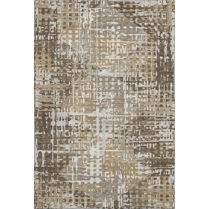 10' X 14' Geometric Washable Area Rug With UV Protection (718382) - Brown / Beige