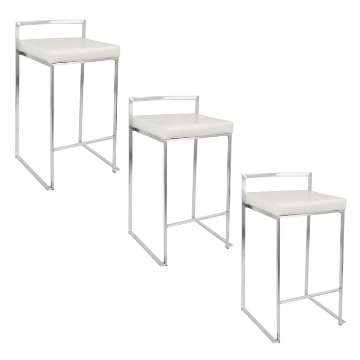 Fuji - 26" Stackable Counter Stool - Brushed Stainless Steel