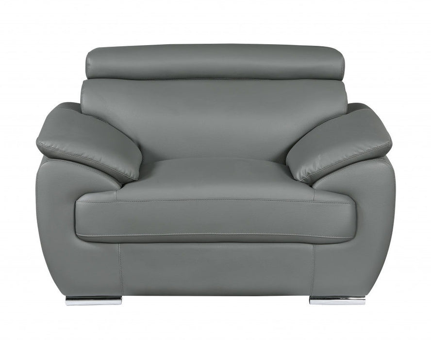 Captivating Leather Chair - Gray