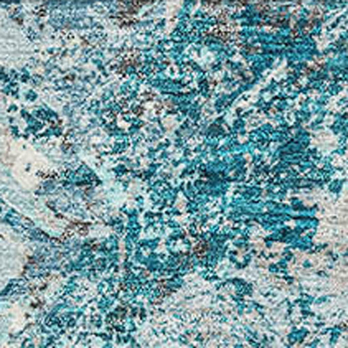10' X 14' Diamond Washable Area Rug With UV Protection - Teal