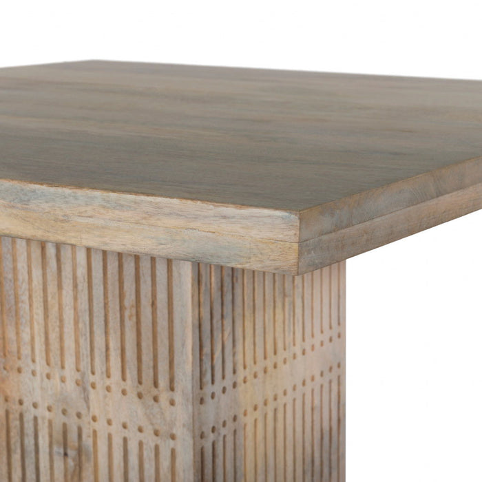 42" Square Solid Wood Pedestal Base Dining Table - Natural