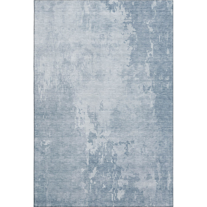 10' X 14' Abstract Washable Area Rug With UV Protection (692583) - Sky Blue / Ivory