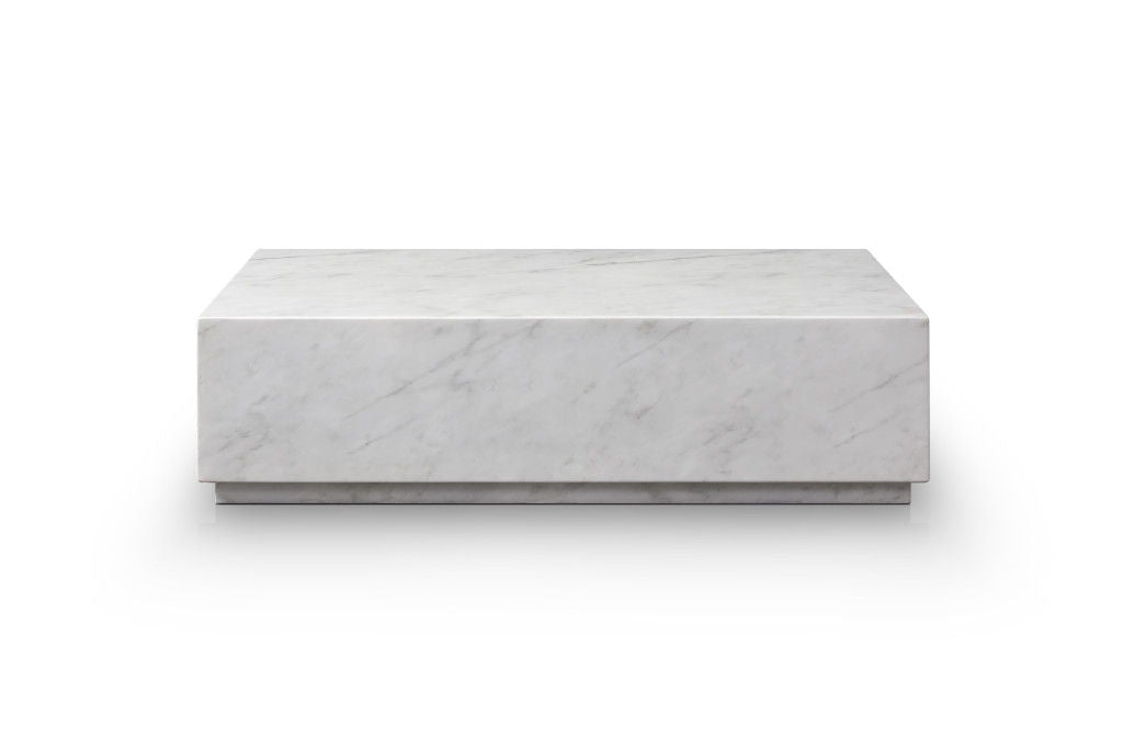 Genuine Marble Block Coffee Table (714513) - White