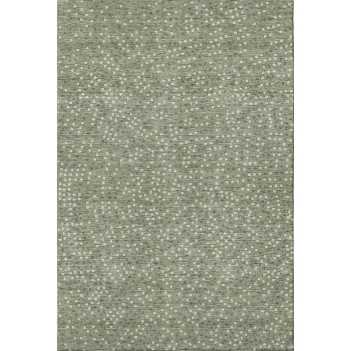 10' X 14' Polka Dot Washable Area Rug With UV Protection (680199) - Sage / Ivory / Taupe