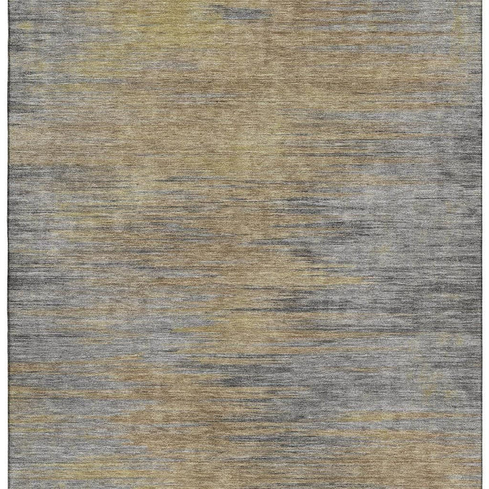 10' X 14' Transitional Abstract Washable Area Rug With UV Protection - Brown And Taupe