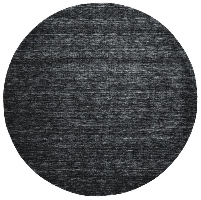 10' Round Wool Hand Woven Area Rug - Black