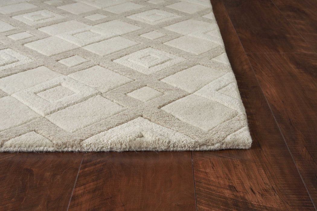 8' x 11' Wool Geometric Hand Tufted Contemporary Area Rug - Ivory