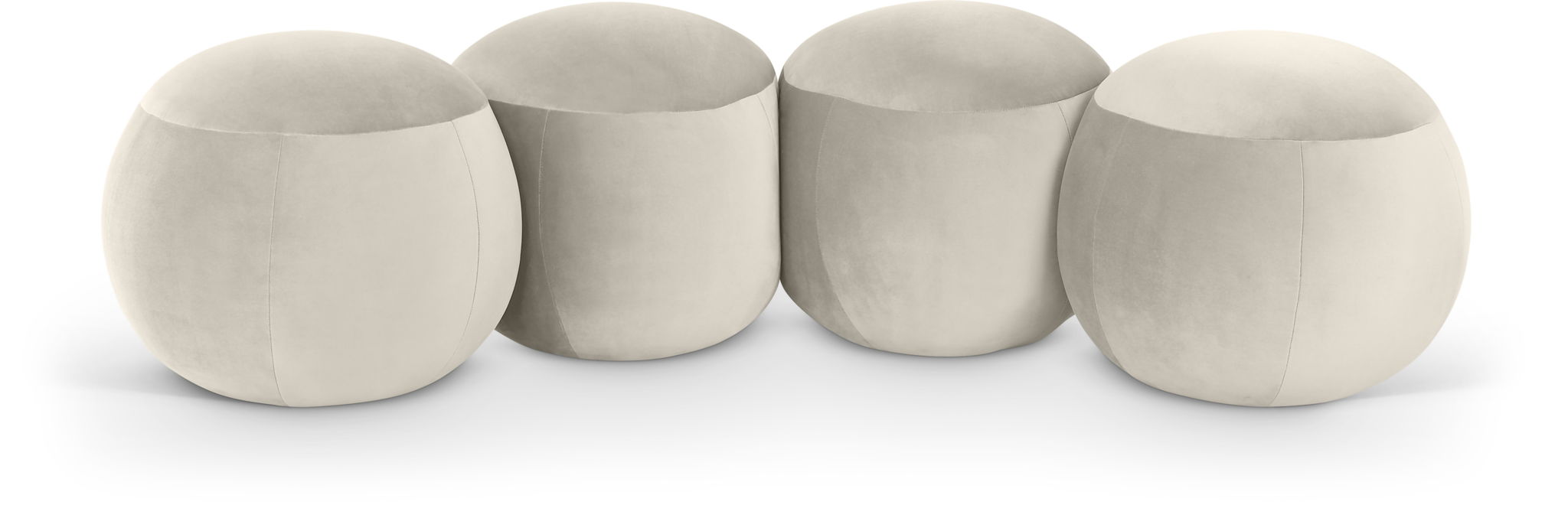 Velvet upholstered Apollo bench by Meridian Furniture with a sleek design and plush seating, perfect for living rooms or bedrooms.