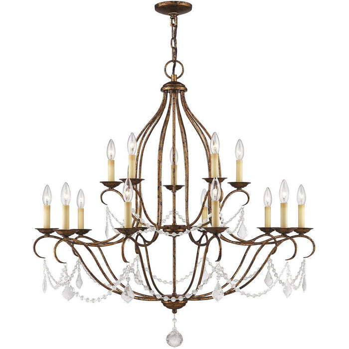 38" Multi Light Dimmable Chandelier With Shades - Bronze