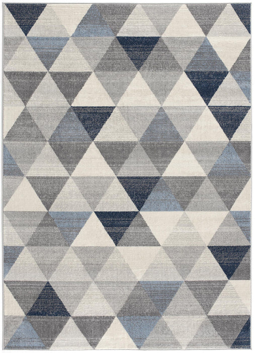8' x 11' Geometric Diamond Area Rug - Navy Blue