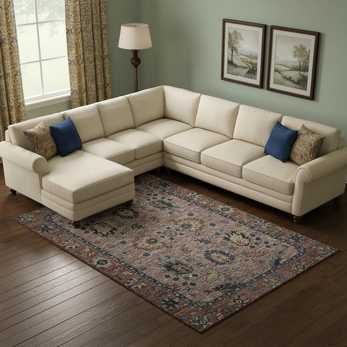 10' X 14' Oriental Washable Area Rug With UV Protection (717977) - Coffee / Copper