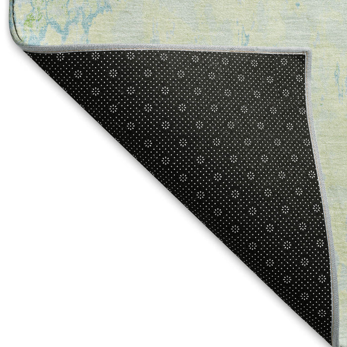 10' X 14' Abstract Washable Area Rug With UV Protection (693156) - Mint Green / Blue