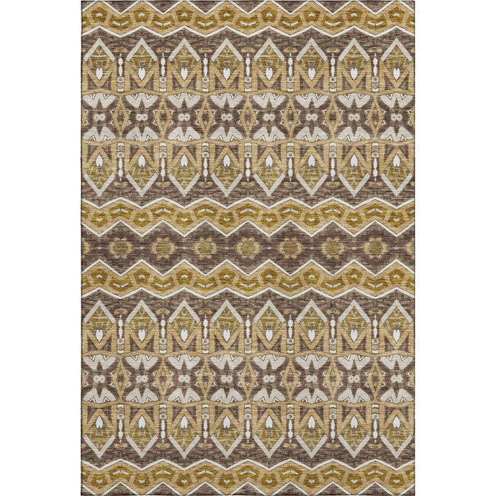 10' X 14' Moroccan Washable Area Rug With UV Protection (672272) - Gold / Brown / Ivory
