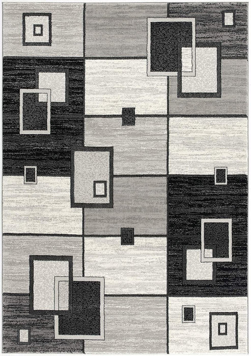 8' x 10' Abstract Dhurrie Polypropylene Area Rug - Gray