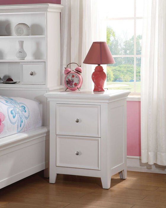 27" Two Drawers Nightstand - White