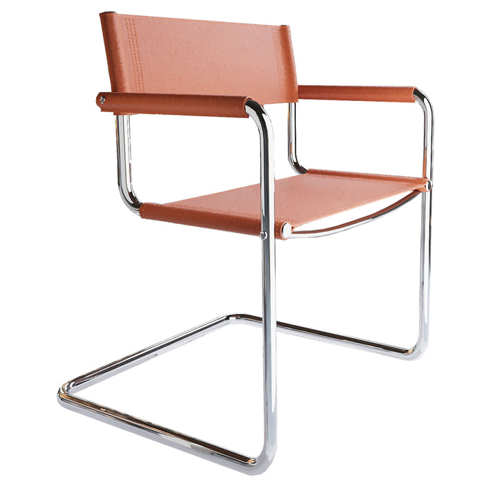 Stainless Steel Swivel Arm Chair (Set of 2) - Amber / Steel