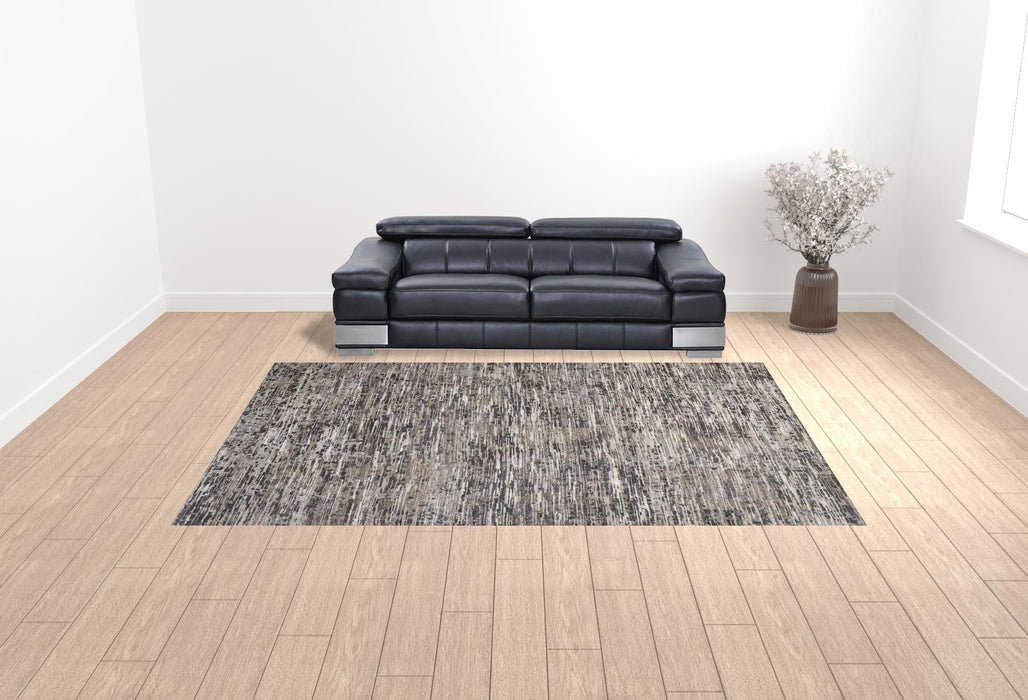 10' x 13' Wool Abstract Hand Knotted Area Rug - Gray Blue And Silver
