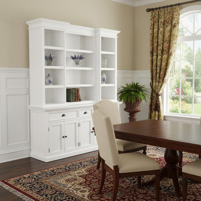 Dining Hutch With Twelve Shelves And Three Drawers - White