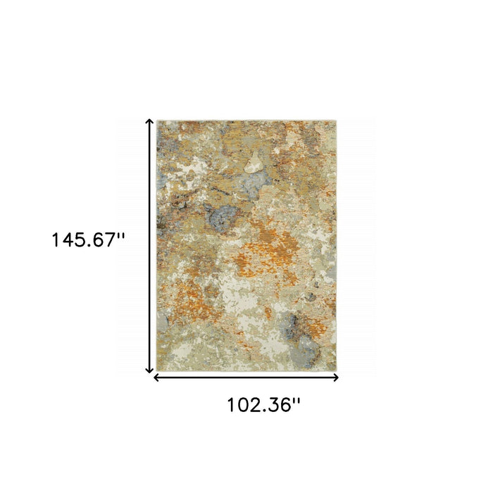9' x 12' Power Loom Area Rug - Gold And Ivory